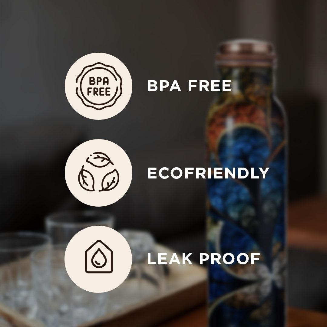 Artistic Print Copper Water Bottle | 1l