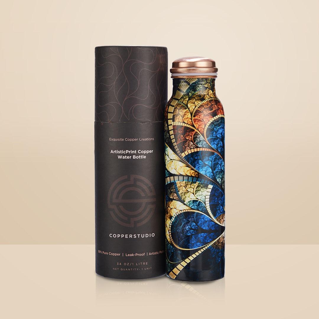 Artistic Print Copper Water Bottle | 1l